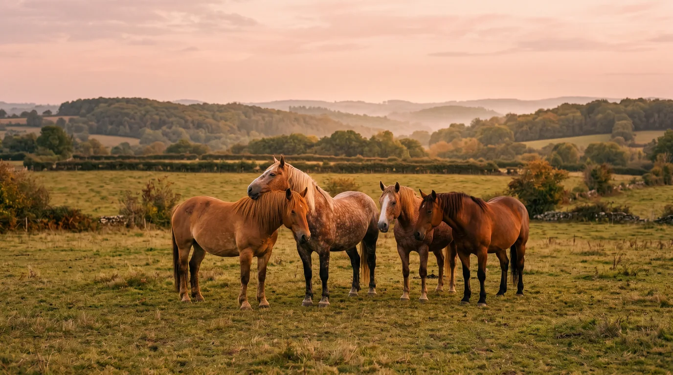 Les chevaux du Écurie Les Lavaudes en liberté, Lot